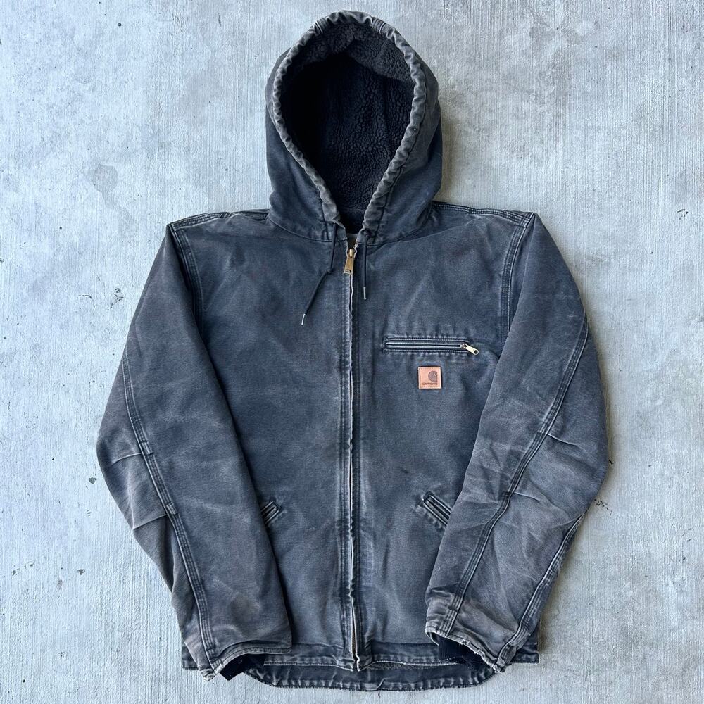 Carhartt Sandstone J141 Sherpa Lined Hooded Jacket BLK